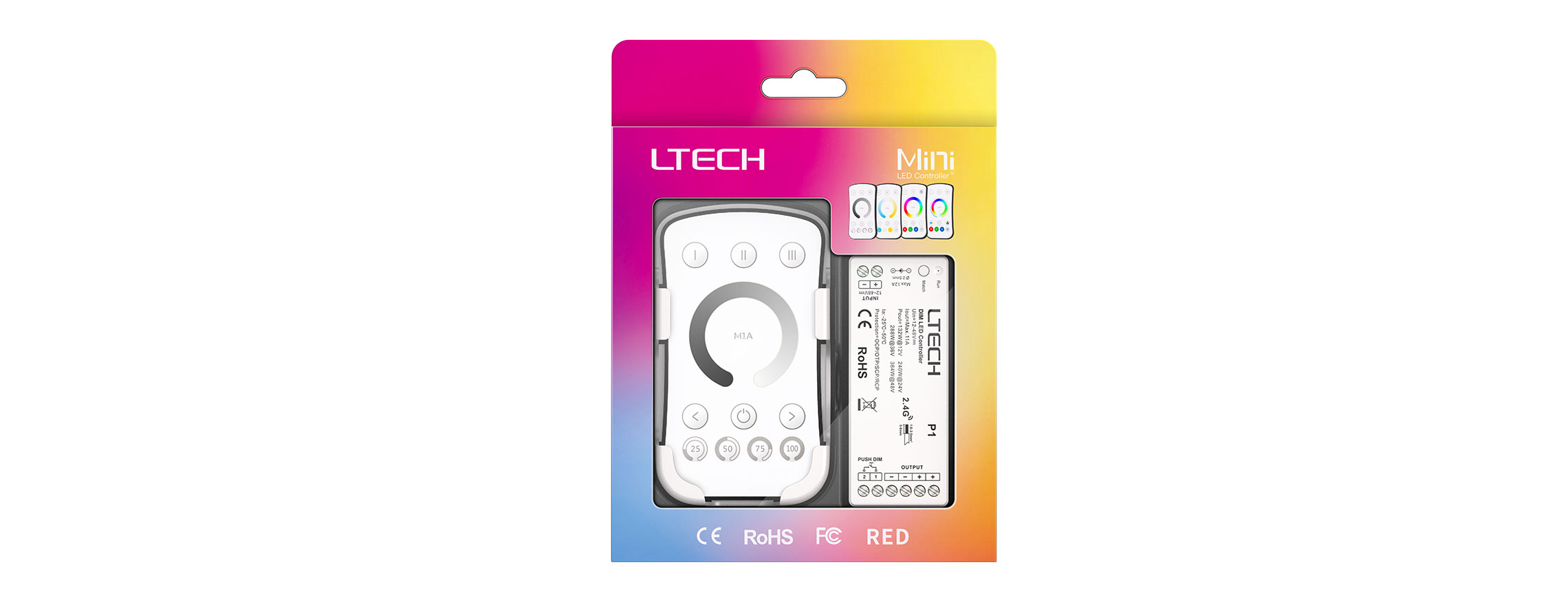 RF 2.4G Wireless LED controller M1A+P1(Single-zone)