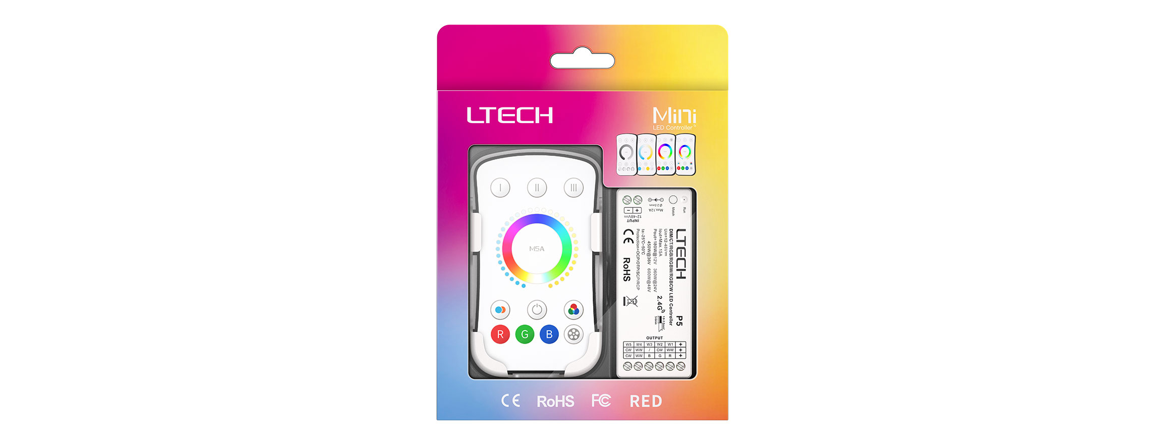 RGBCW RF 2.4G Wireless LED controller M5A+P5(Single-zone)