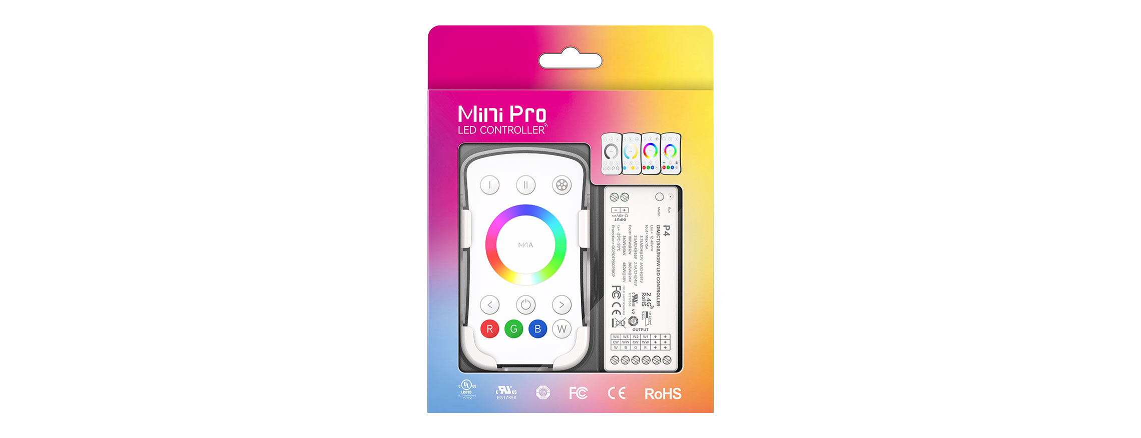 RGBW RF 2.4G Wireless LED controller M4A+P4(Single-zone)