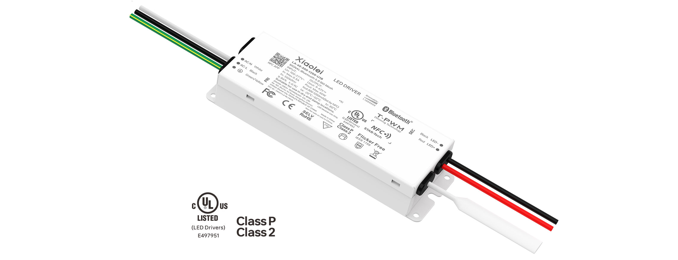 40W 200-1050mA UL Certification NFC CC Bluetooth LED Driver LA-40-300-1200-U1B