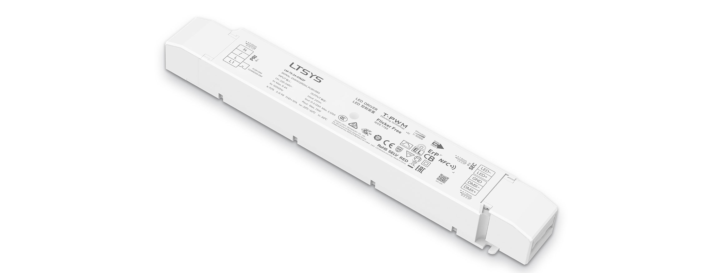75W 24VDC NFC CV DMX Driver LM-75-24-G1M2F